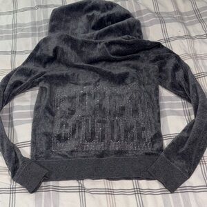 EUC JUICY COUTURE rhinestone size small Gray Hoodie Jacket